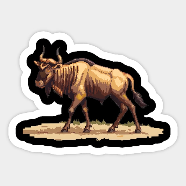 Pixel Wildebeest Sticker by Animal Sphere